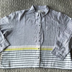 Lou & Grey Cotton Linen Blend‎ Top Sz Large